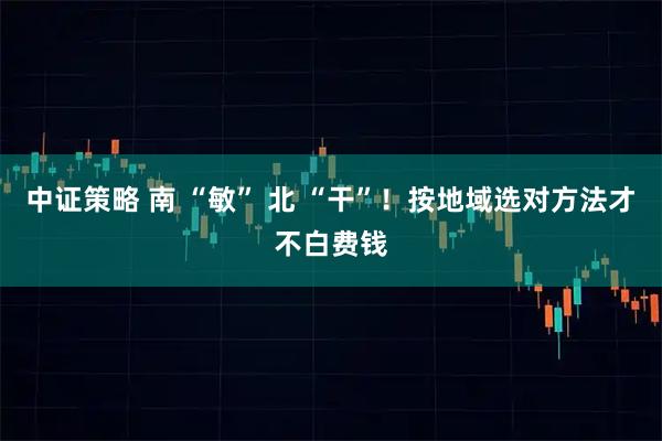 中证策略 南 “敏” 北 “干”！按地域选对方法才不白费钱